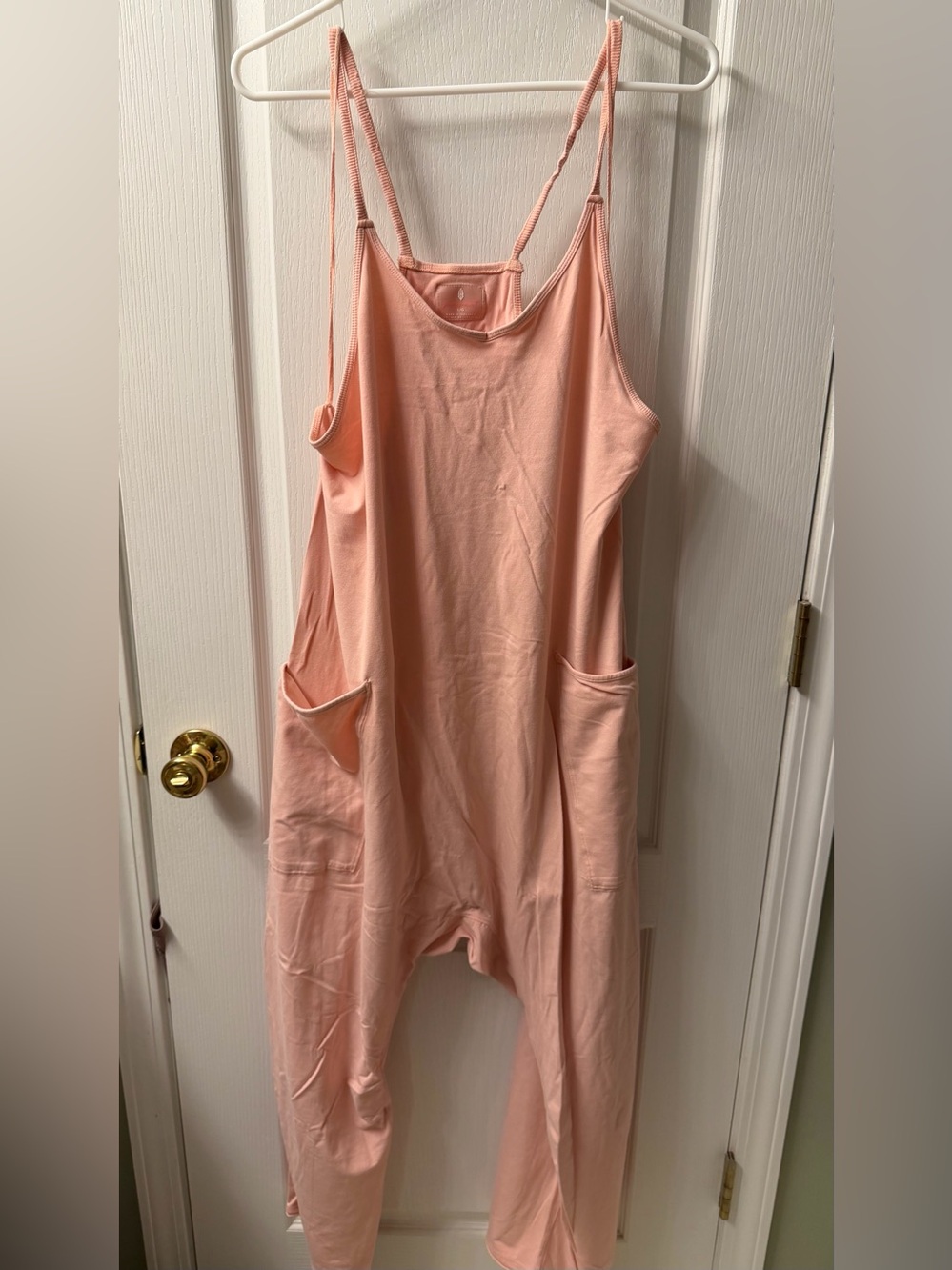 FP Movement by Free People Peach-Pink Relaxed Tank Jumpsuit - Picture 2 of 6